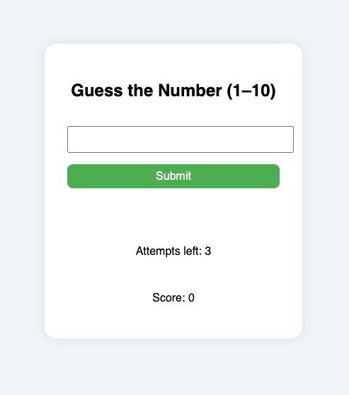 Dynamic Number Guessing Game: Logic & UX Focus
